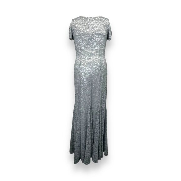 R&M Richards Womens Evening Gown Dress Size 8 Gray Lace Polyester & Spandex - Picture 6 of 13